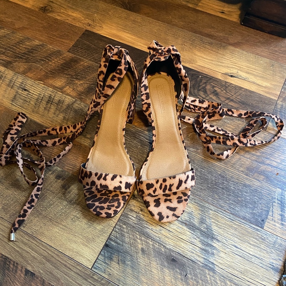 ASOS Leopard Print Tie Heels